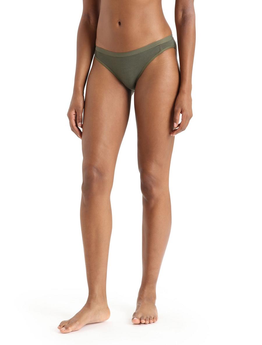 Bielizny Icebreaker Merino Siren Bikini Briefs Damskie Oliwkowe | PL 1227AHKP